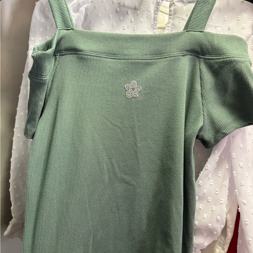 Limited Too Ribbed Green Top